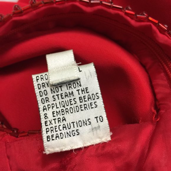 Niteline Della Roufagali Sheath Dress Size 10 Womans Red Halter Beaded Open Back - Picture 7 of 15